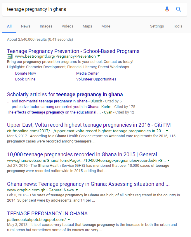 Without the use of any Google Search Operators, the "normal" results just come out