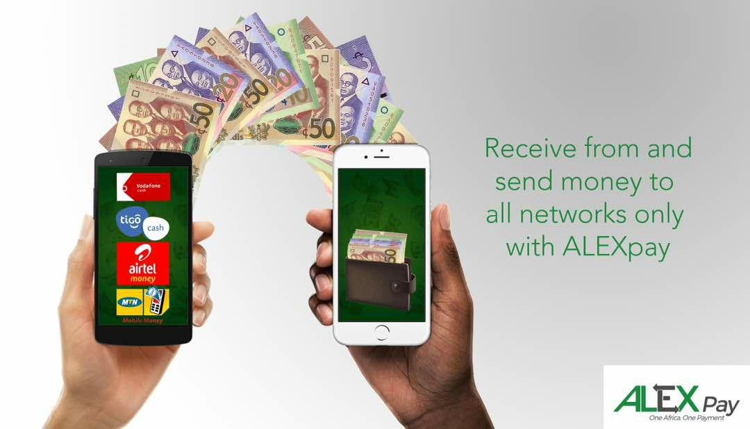 Receive and Send money via ALEXpay on all networks in Ghana.
