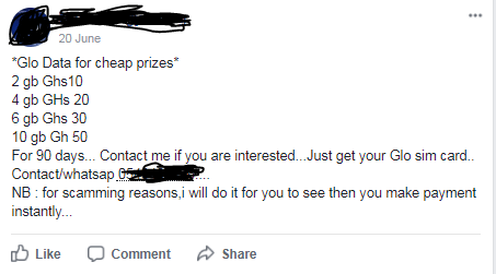 Data was available to purchase with the seller seeming not to lose anything.