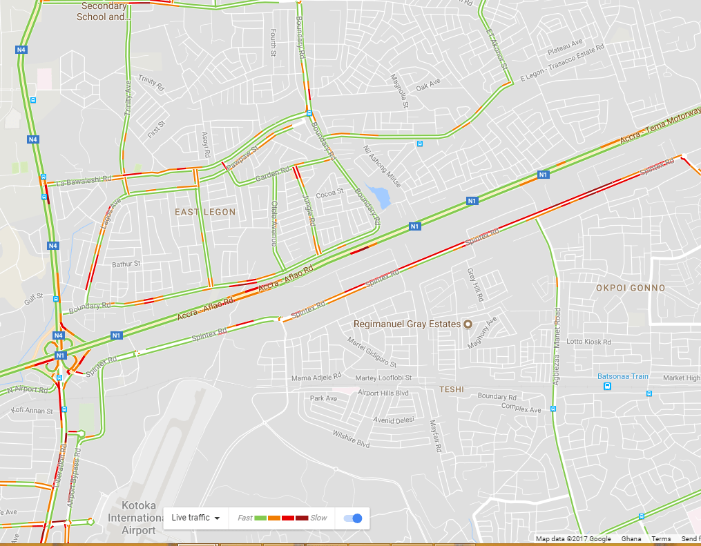 Finally! Google Maps Now Shows Live Traffic for Ghana