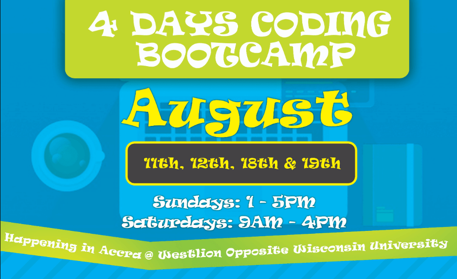Training: 4 Days Boot Camp in Accra to boost your coding skills