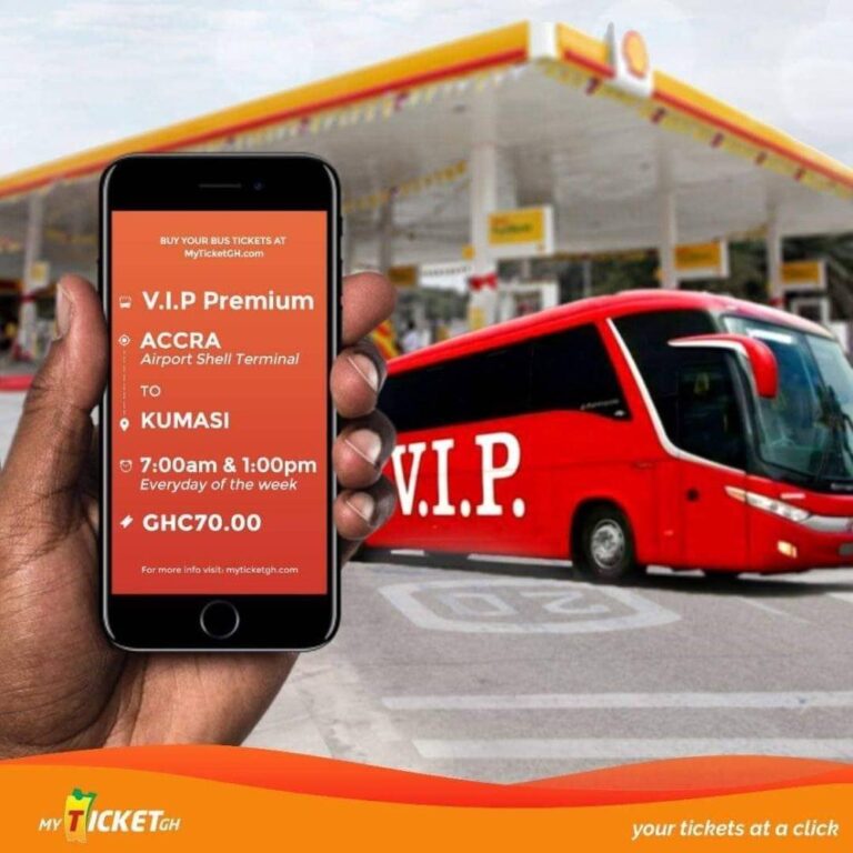 Accra to Kumasi VIP Bus Booking now online with myTicketGH app