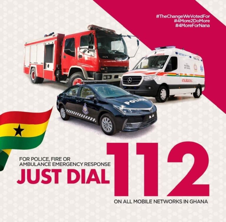 112: How to use Ghana’s new Emergency Hotline Number for Police, Fire, and Ambulance services