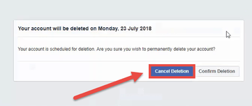 Deletion prompt screen
