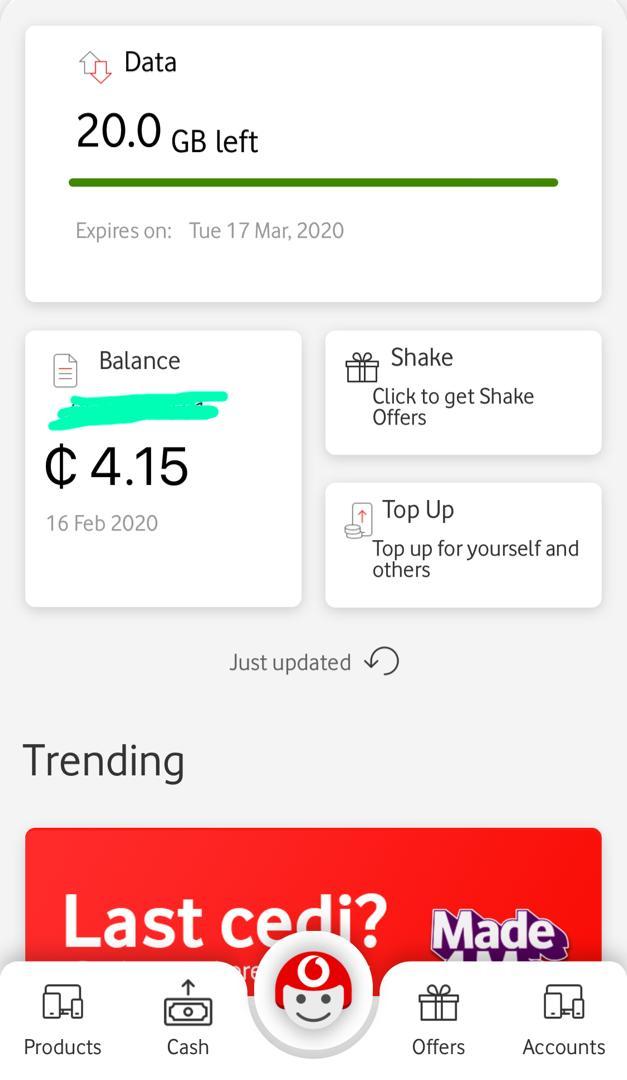 My Vodafone Modern Interface