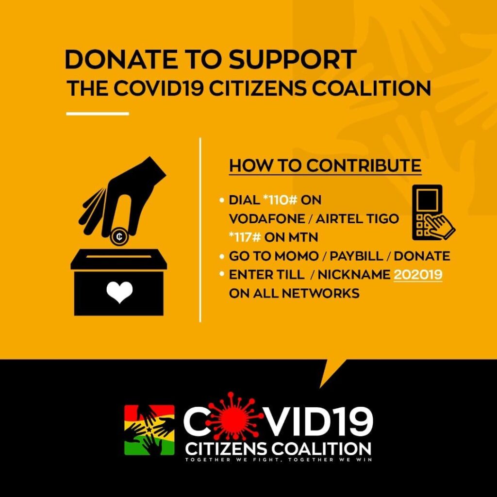 How to join the Covid-19 Citizens Coalition and contribute through Mobile Money
