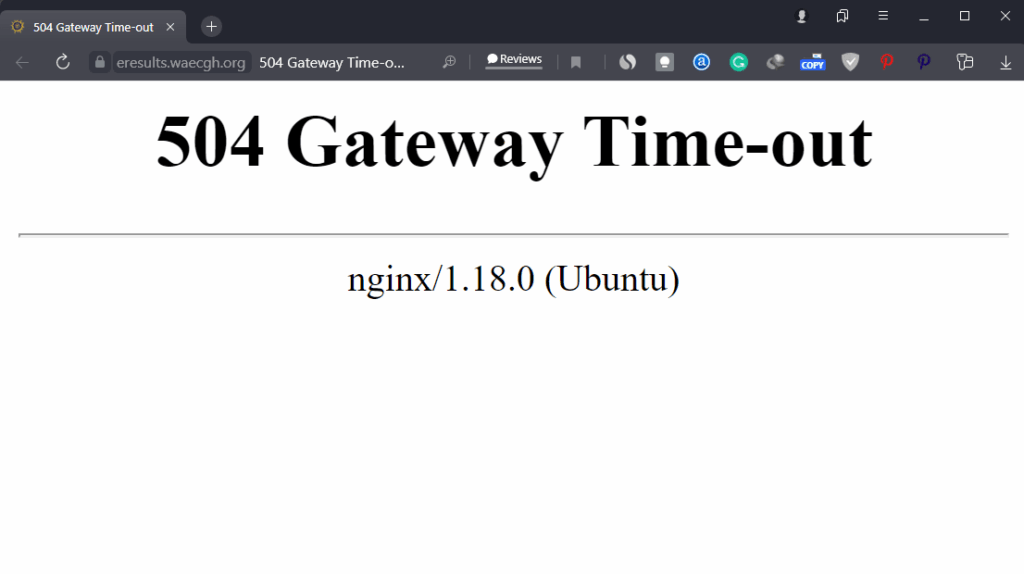 What to do when WAEC Site Says: “504 Gateway Time-out”