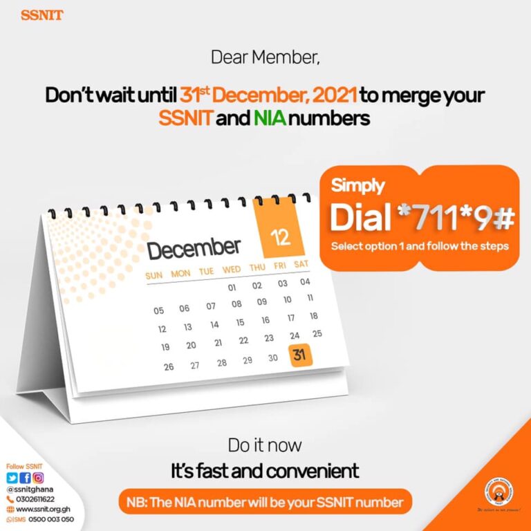 Deadline: 31st December 2021 is the last day to link SSNIT & Ghana Card